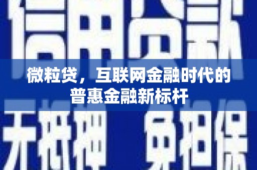 云浮微粒贷，互联网金融时代的普惠金融新标杆