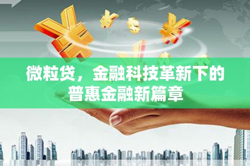 云浮微粒贷，金融科技革新下的普惠金融新篇章