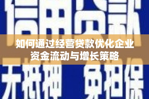 云浮如何通过经营贷款优化企业资金流动与增长策略