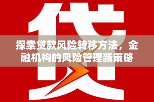 云浮探索贷款风险转移方法，金融机构的风险管理新策略