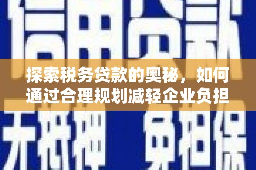 云浮探索税务贷款的奥秘，如何通过合理规划减轻企业负担