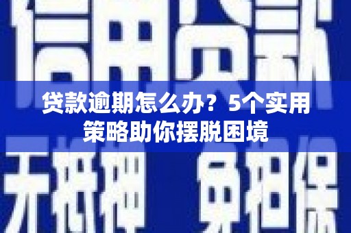 云浮贷款逾期怎么办？5个实用策略助你摆脱困境