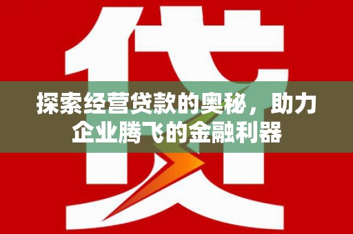 云浮探索经营贷款的奥秘，助力企业腾飞的金融利器