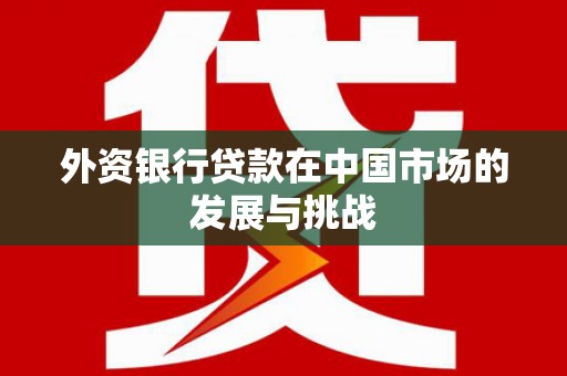 云浮外资银行贷款在中国市场的发展与挑战