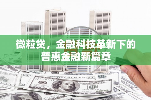 云浮微粒贷，金融科技革新下的普惠金融新篇章