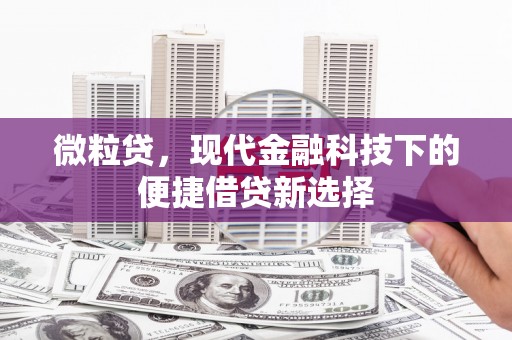 云浮微粒贷，现代金融科技下的便捷借贷新选择