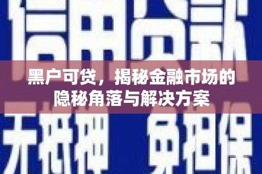 云浮黑户可贷，揭秘金融市场的隐秘角落与解决方案