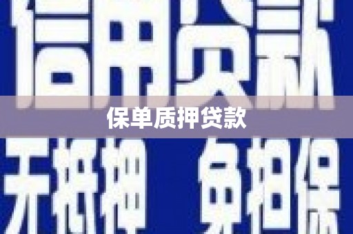云浮保单质押贷款