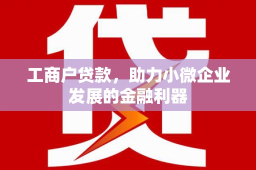 云浮工商户贷款，助力小微企业发展的金融利器