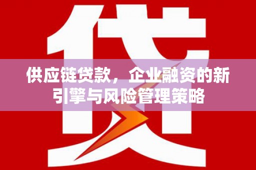 云浮供应链贷款，企业融资的新引擎与风险管理策略